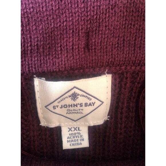 Women's Sz 2XL Maroon Red Striped Sweater Cowl Neck Long Sleeves St Johns Bay - Picture 3 of 6